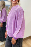 Fall Familiar Bubble Sleeve Sweater Orchid