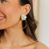 Taylor Shaye Iridescent flower hoops -round