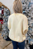 Weekend Wonder Contrast Seam Pullover Yellow