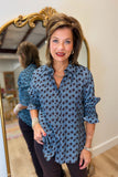 Boho Chic Abstract Rope Blouse Brown