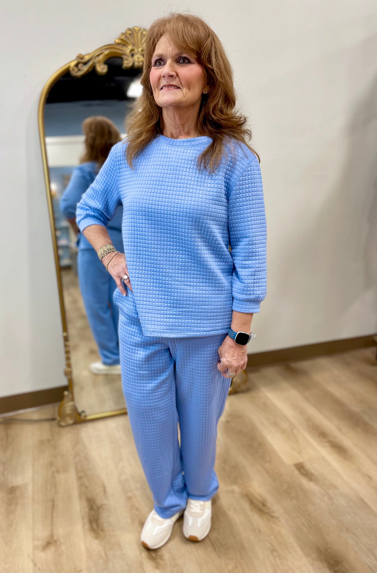 Multiples 2 Piece Quilted Set Cornflower