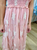 Sweet & Dreamy Embroidered Maxi Dress Blush