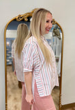 Coastal Vibe Striped Shirt Pink