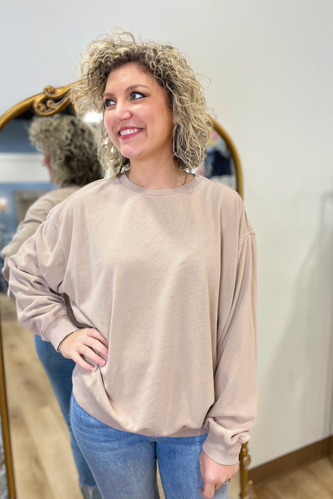 Keep Me Cozy Sweatshirt Dark Taupe