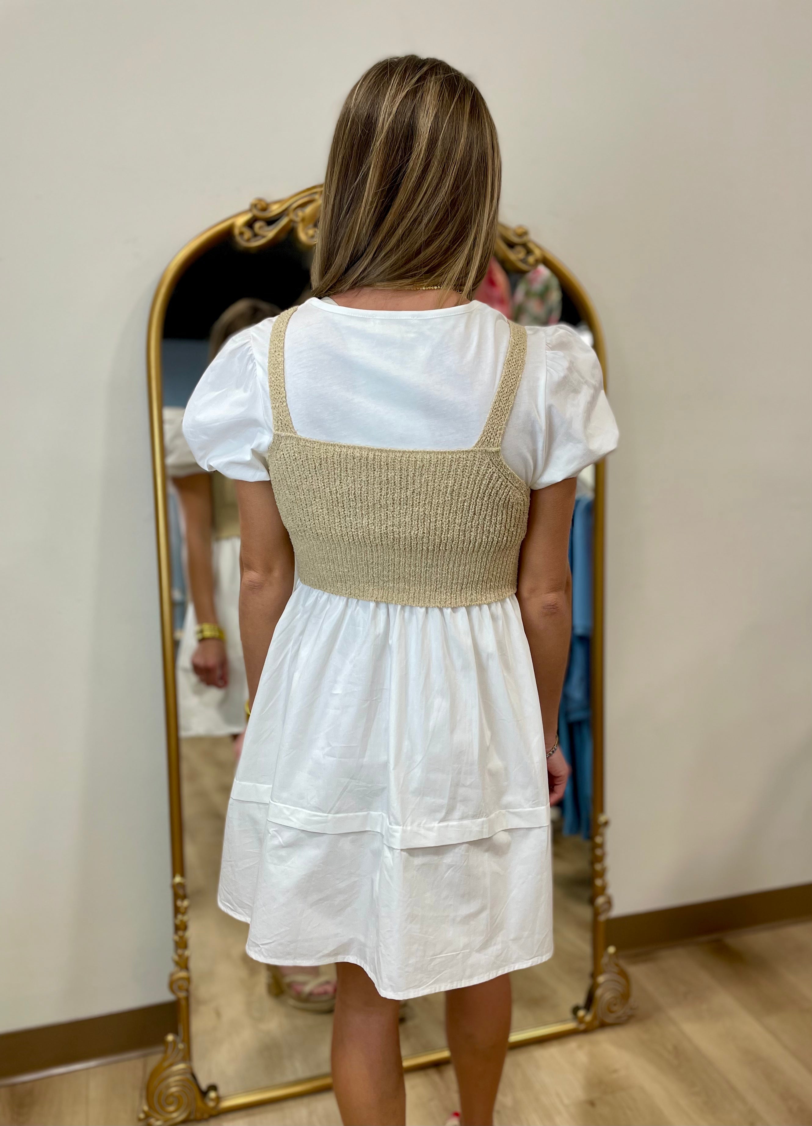 Two Piece Mini Dress Set White