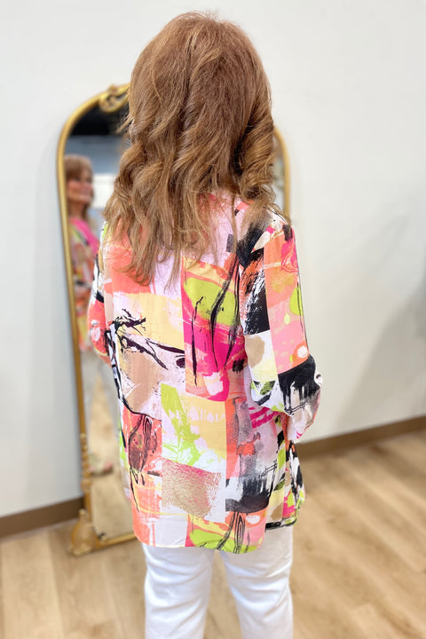 Multiples Drapey Open Front Jacket Multi