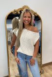 Sidney Slub One Shoulder Sweater Ivory