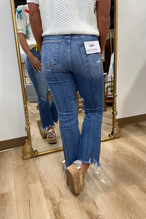 Bayeas Rita Frayed Hem Ankle Jeans