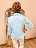 Foxcroft Gwen Pinpoint 3/4 Sleeve Shirt Aqua
