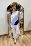 Charlie B Printed Crew Neck Knit Top Denim