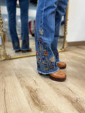 Charlie B Flare Leg Stitch Embroidery Jean MB