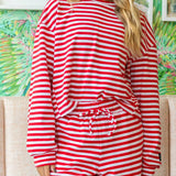 Lulu Mac Stripe Top Red