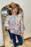 Paisley Printed Yoru Satin Top