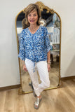 Charlie B 3/4 Roll Up Sleeve Blouse Reef