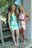 Buddy Love Sloane 2 Piece Skort Set Metallic Pink