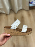 Sonda Platform Wedge w Pearls White