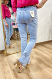 Charlie B Front Slit Embroidered Pant