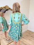 Umgee V Neck Collared Dress Sage