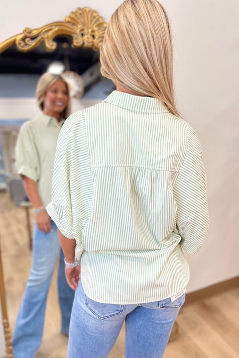 Everyday Ready Striped Blouse Green
