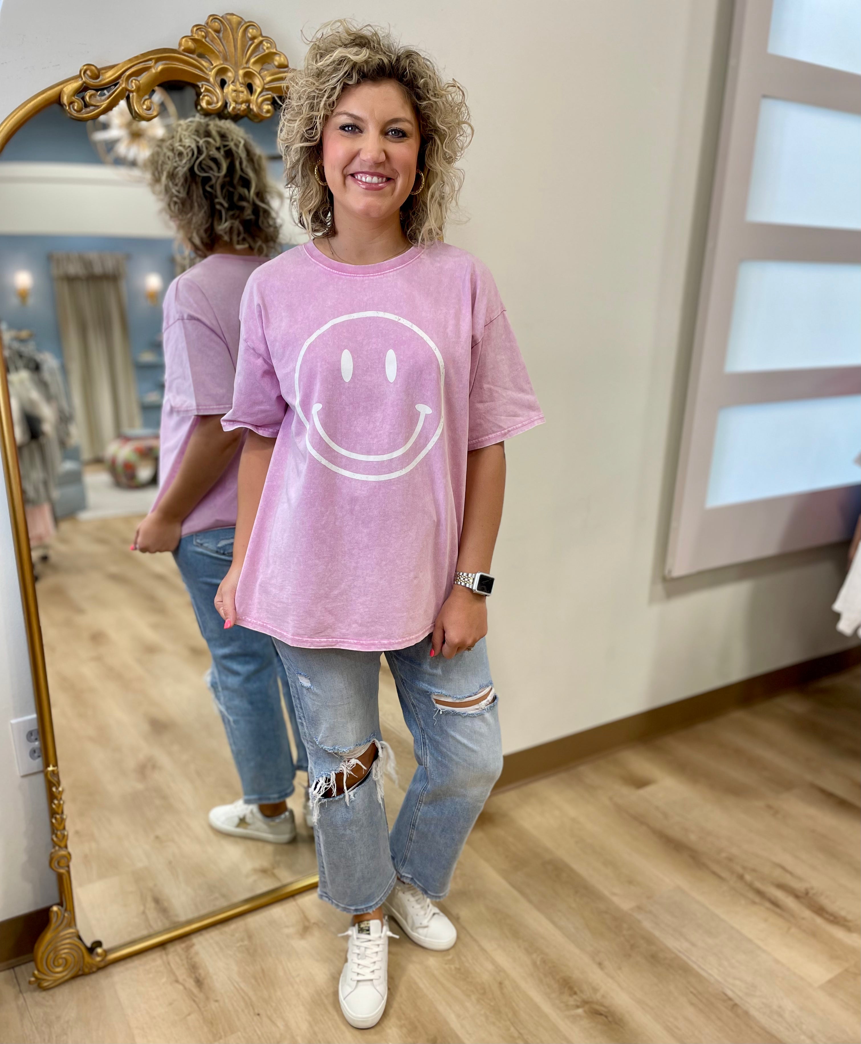 Smiles Galore Short Sleeve Top Pink