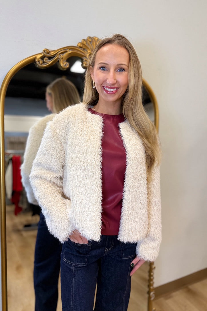 Fabulous Faux Fur Jacket Cream
