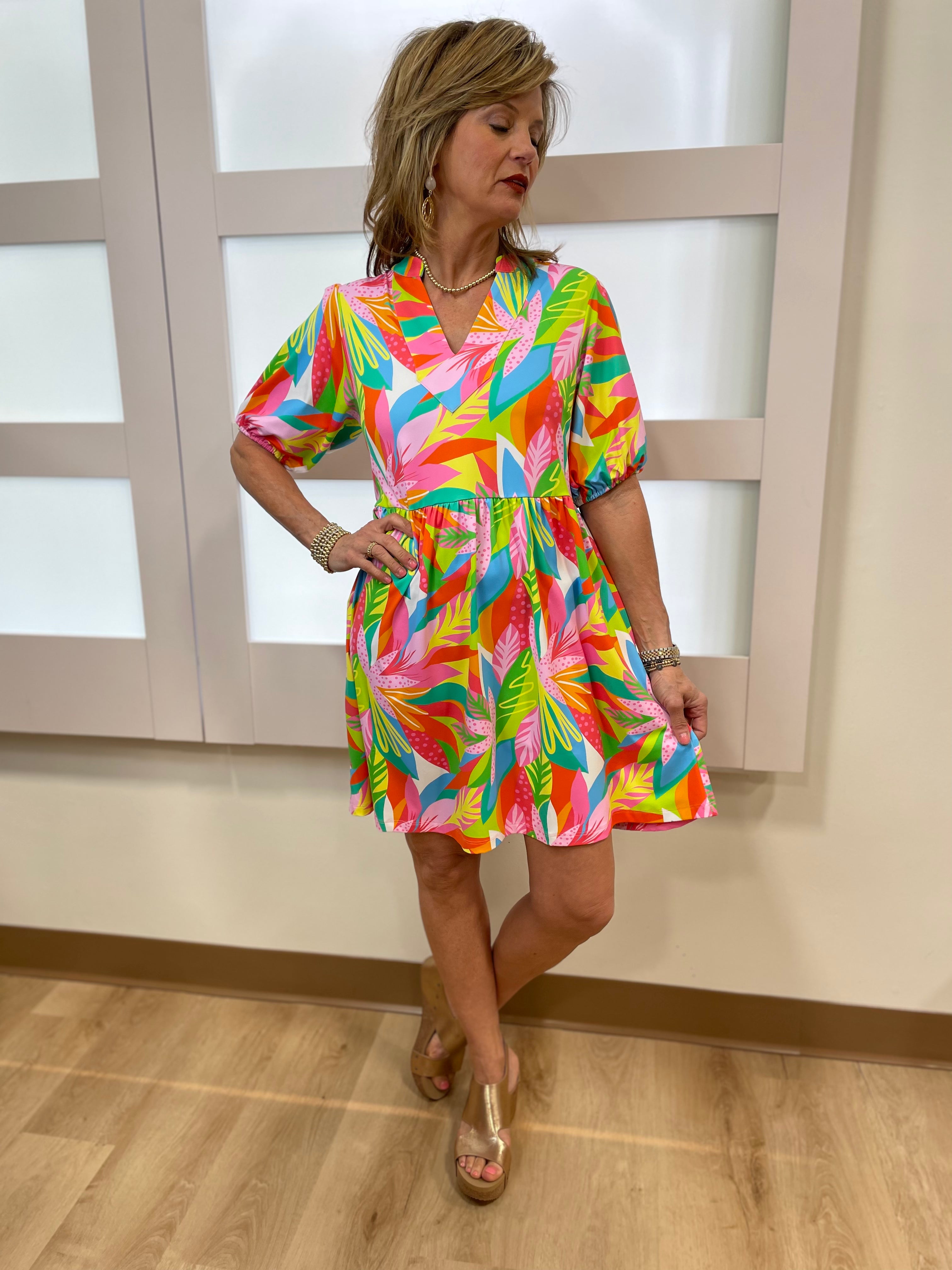 Mary Square Catalina Get Tropical Dress Pink