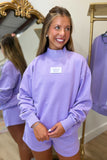 Lulu Mac Longsleeve Terrycloth Top Lavender