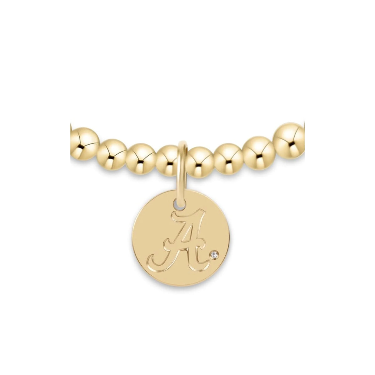 E Newton Collegiate Classic Gold 3mm Bracelet Alabama Disc