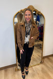 Charlie B Short Faux Suede Jacket -truffle
