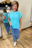 Going w Gauze Acid Washed Top Mint