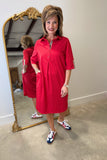 Joh Wendi Woven Tunic Dress Red