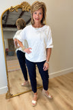 Joh Walynn Pearl Ribbon Bow Top White