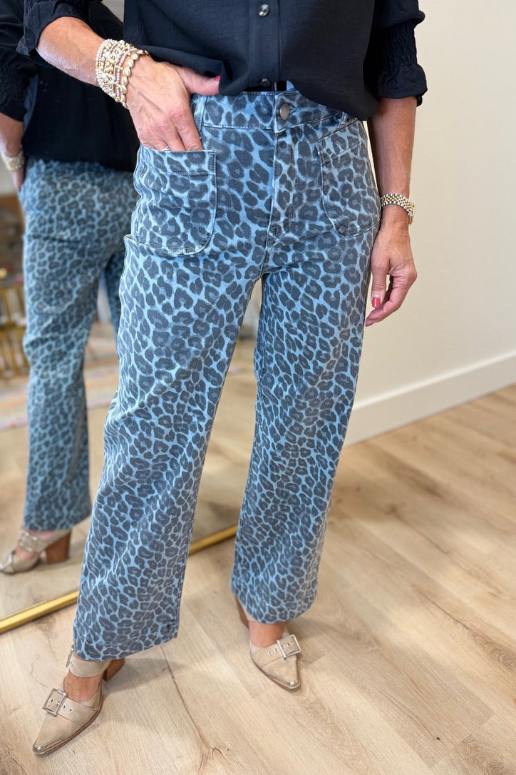 APNY Blue Leopard Pants