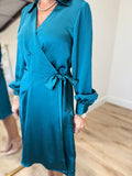 Foxcroft Valentina Wrap Dress Emerald