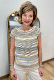 Charlie B Cap Sleeve Crochet Top Pebble