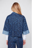Renuar Cropped Jacket Indigo Leopard
