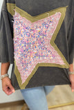 Star Power Patchwork Tee Ash