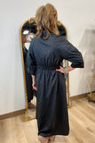 Collins Split Neck Collared Dress Black