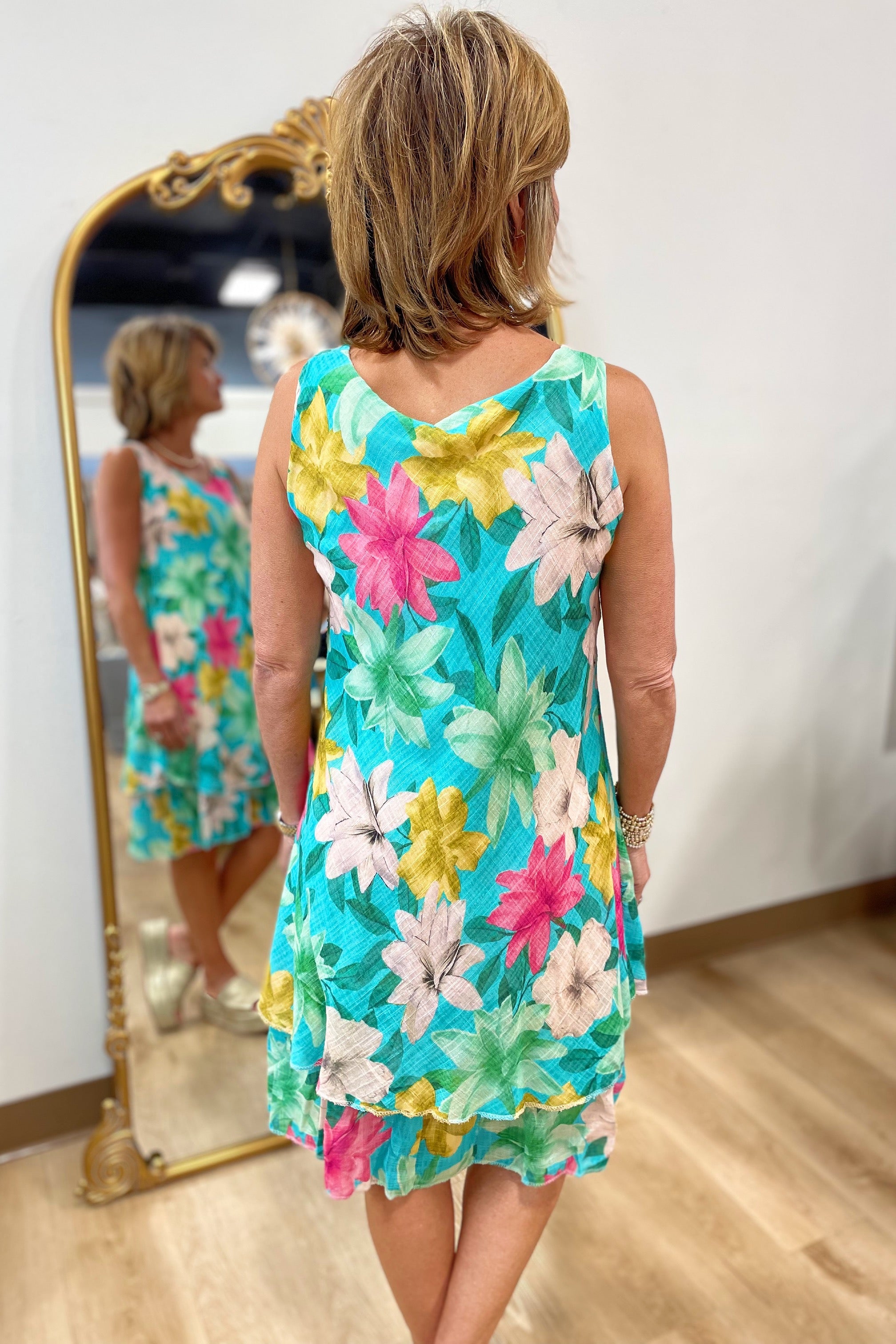 Tempo Paris Turquoise Gauze Dress