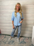 Ocean Springs Textured SS Top Blue