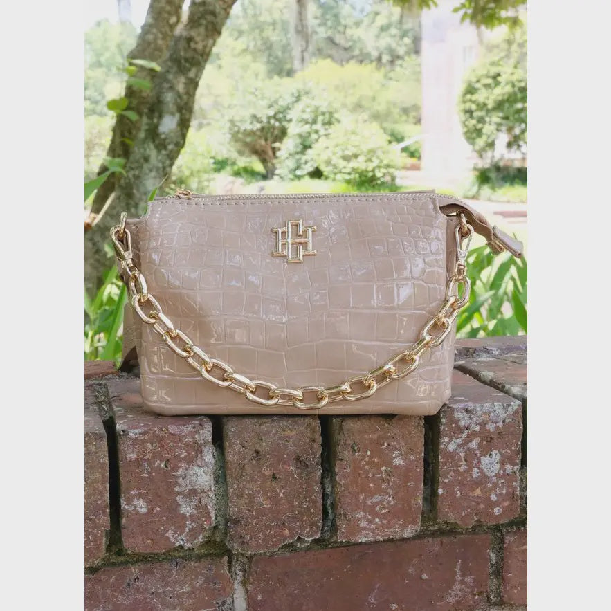 Jace Crossbody Taupe Patent