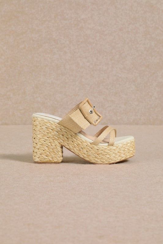 Edwina Raffia Sandals Natural
