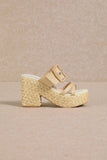 Edwina Raffia Sandals Natural