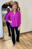Renuar Woven Blouse Plum