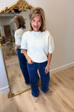 Charlie B Elbow Sleeve Sweater Biscuit