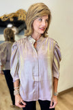 Boho Chic Metallic Sheen Top Rose Gold