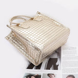 Metallic Braided Tote Bag Gold