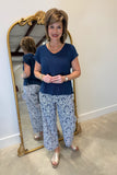 Renuar Indigo Print Woven Pant