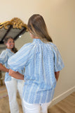 A+ Style Blouse Blue Check