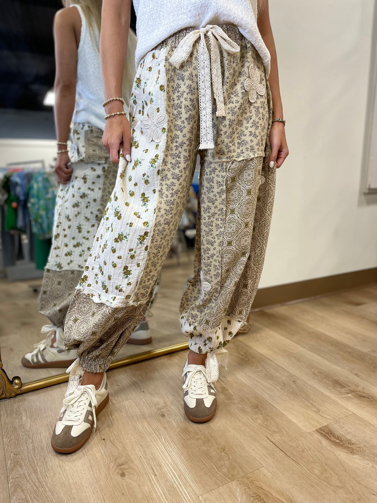 Boho Floral Patchwork Pants